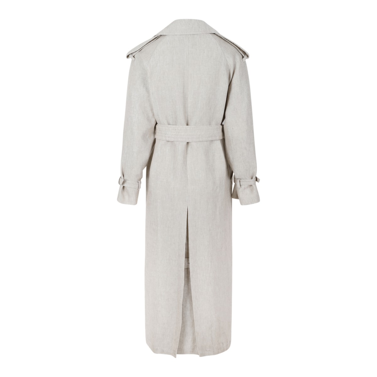 Max Mara Beige Double-Breasted Trench Coat.