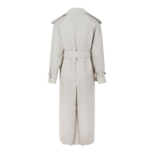 Max Mara Beige Double-Breasted Trench Coat.