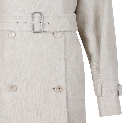 Max Mara Beige Double-Breasted Trench Coat.