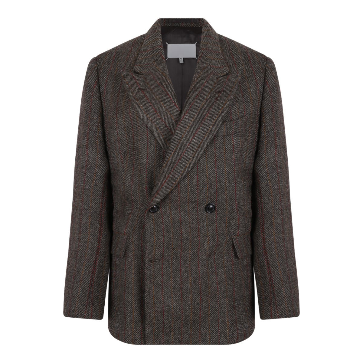 Maison Margiela Brown Mlange Double-Breasted Blazer. 