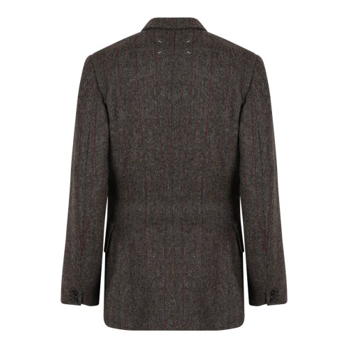Maison Margiela Brown Mlange Double-Breasted Blazer.  2
