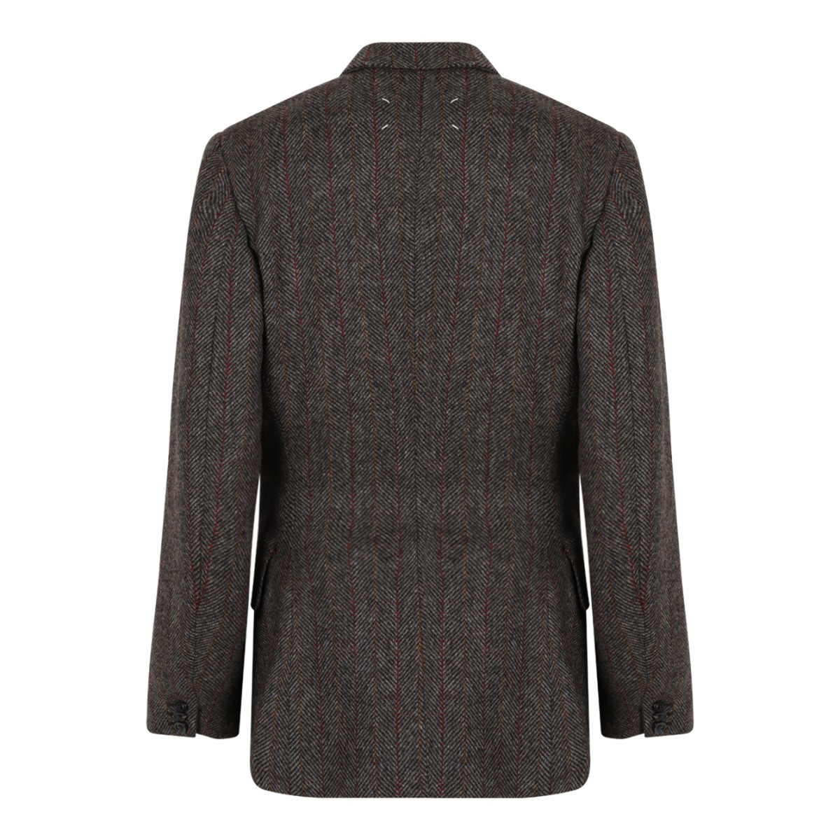 Maison Margiela Brown Mlange Double-Breasted Blazer. 