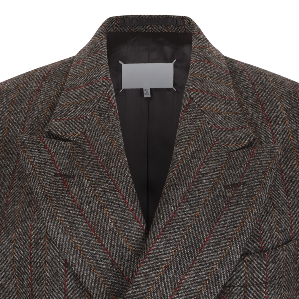 Maison Margiela Brown Mlange Double-Breasted Blazer. 