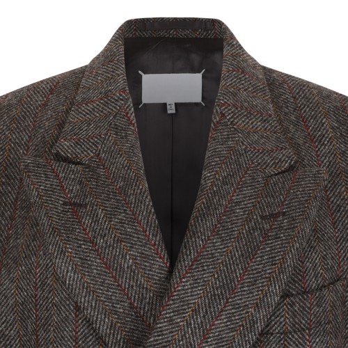 Maison Margiela Brown Mlange Double-Breasted Blazer. 