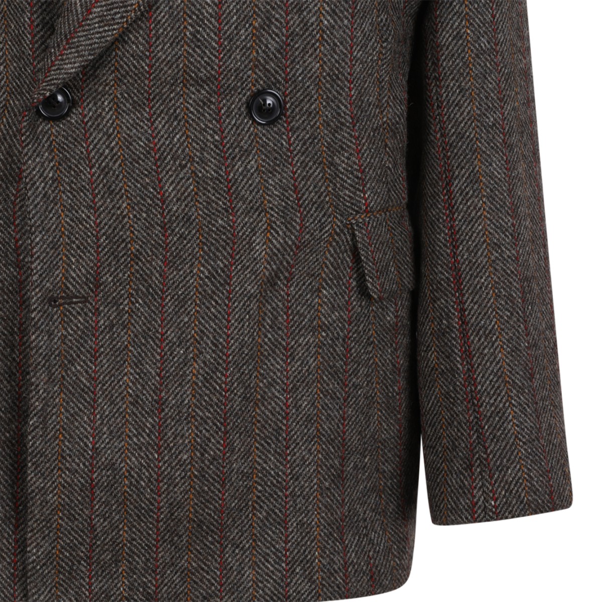 Maison Margiela Brown Mlange Double-Breasted Blazer. 