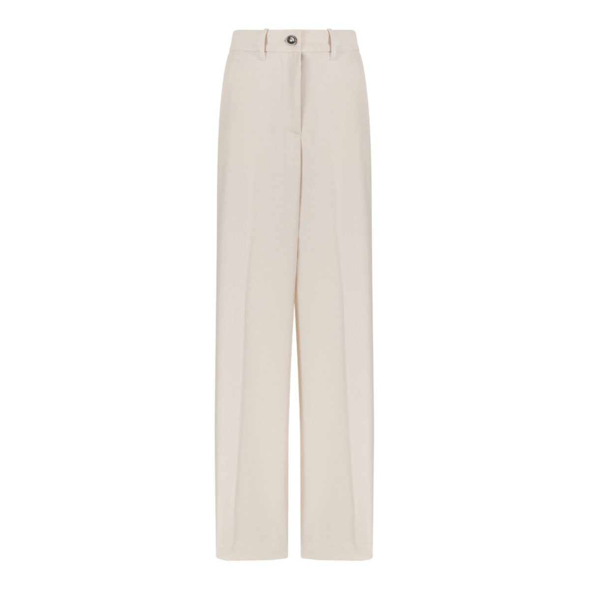 Nine In The Morning Ivory Wide-Leg Trousers.