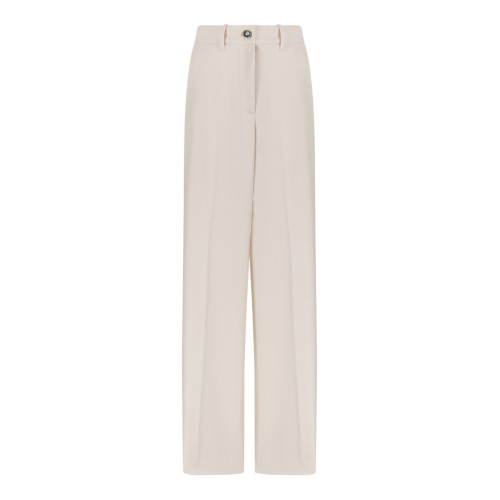 Nine In The Morning Ivory Wide-Leg Trousers.