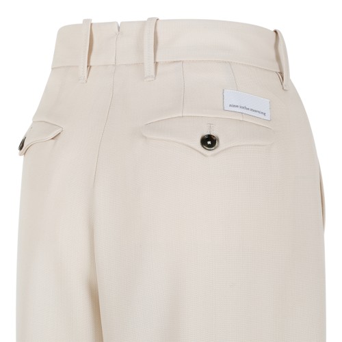 Nine In The Morning Ivory Wide-Leg Trousers.