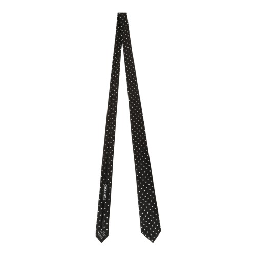 Tom Ford Black Silk Patterned Tie. 