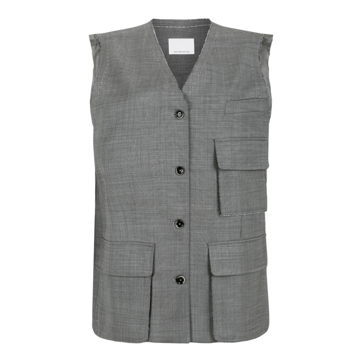 Nine In The Morning Grey Sleeveless Utility Vest.