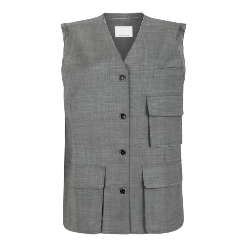 Nine In The Morning Grey Sleeveless Utility Vest.