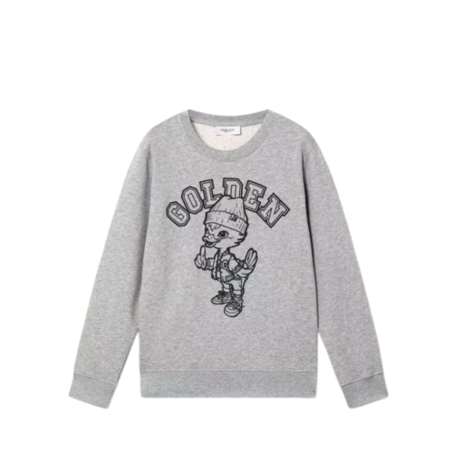 Golden Goose Grey Cotton Sweatshirt with Graphic Print.  