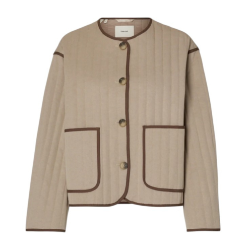 Selected Femme Beige Ribbed Knit Cardigan Jacket.