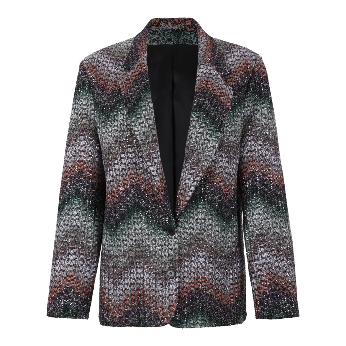 Missoni Multicolor Chevron Knit Blazer.