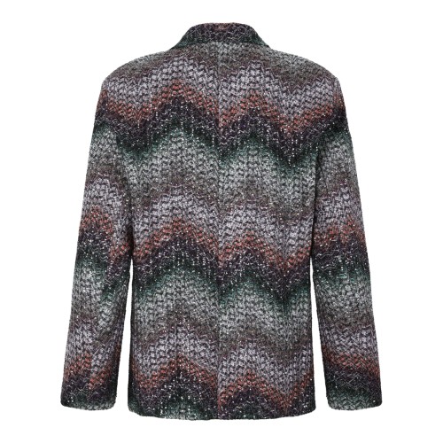 Missoni Multicolor Chevron Knit Blazer. 2