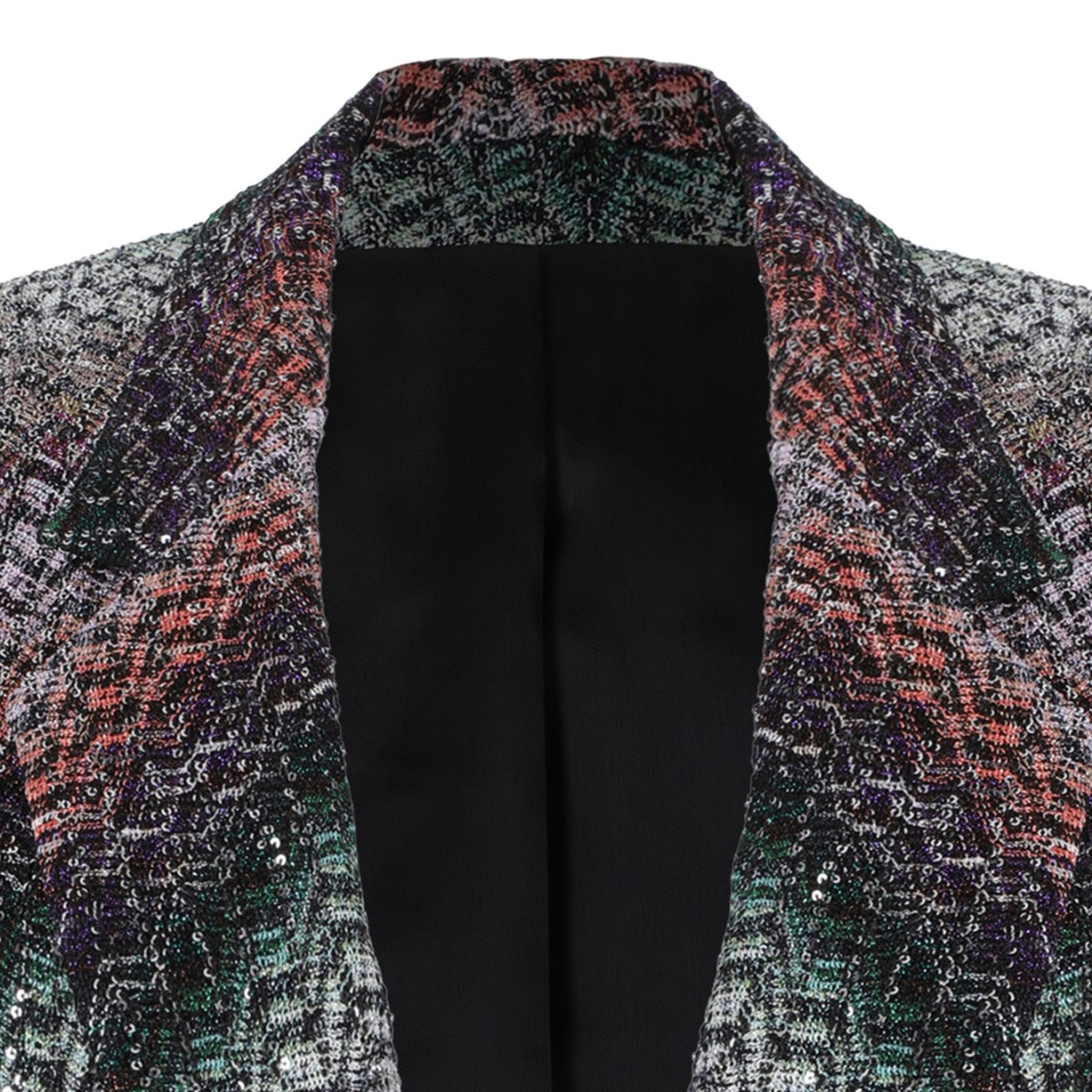 Missoni Multicolor Chevron Knit Blazer.