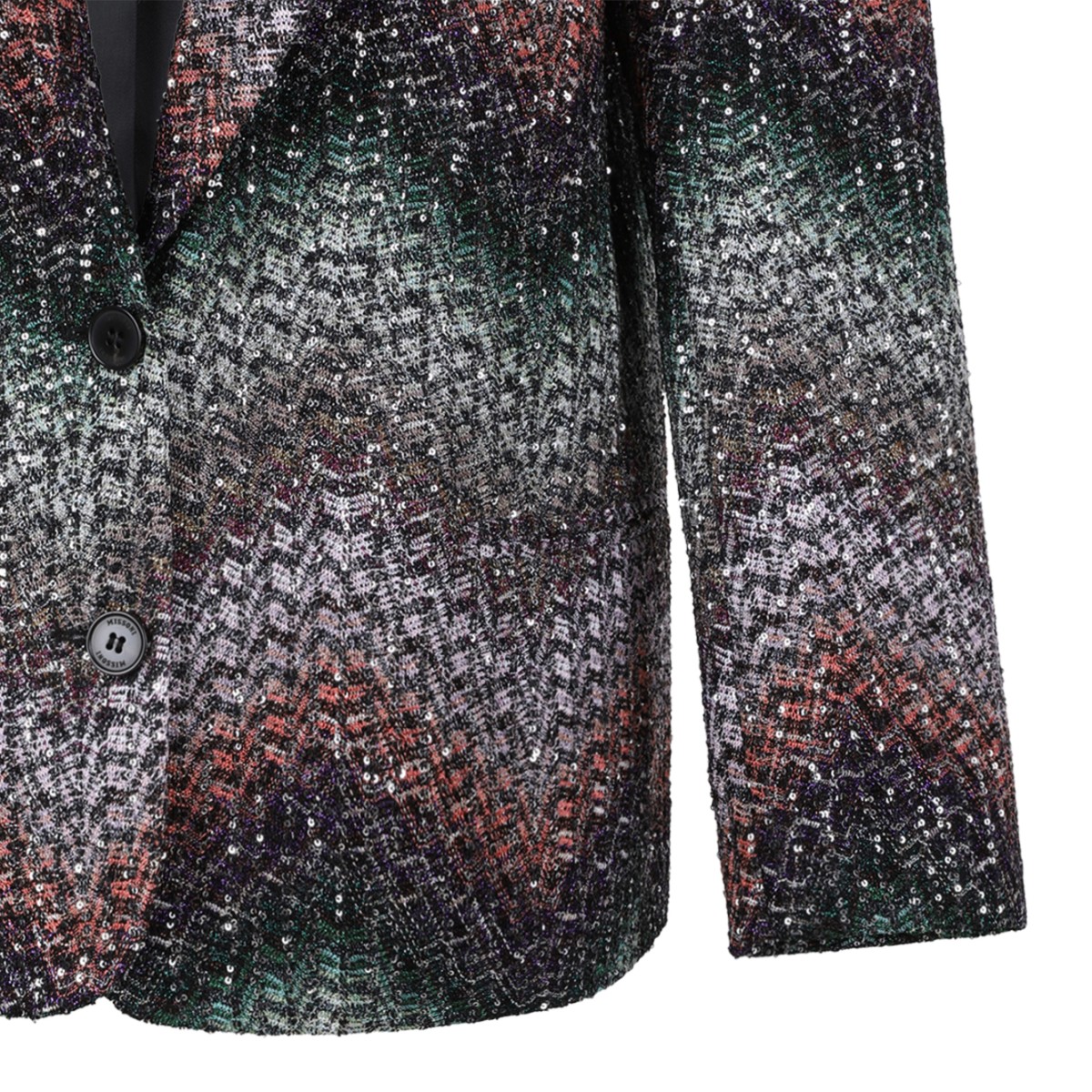Missoni Multicolor Chevron Knit Blazer.