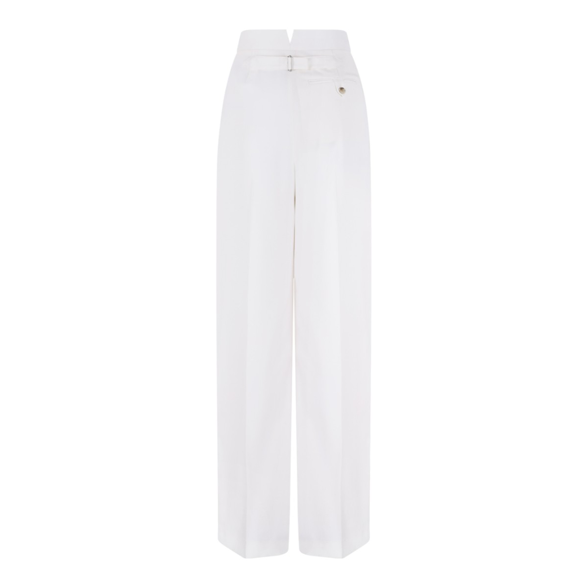 Alexander McQueen White Tailored Wide-Leg Trousers.