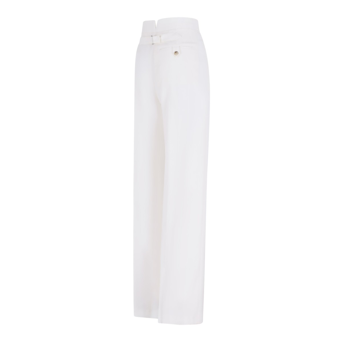 Alexander McQueen White Tailored Wide-Leg Trousers.