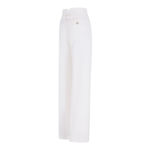 Alexander McQueen White Tailored Wide-Leg Trousers.