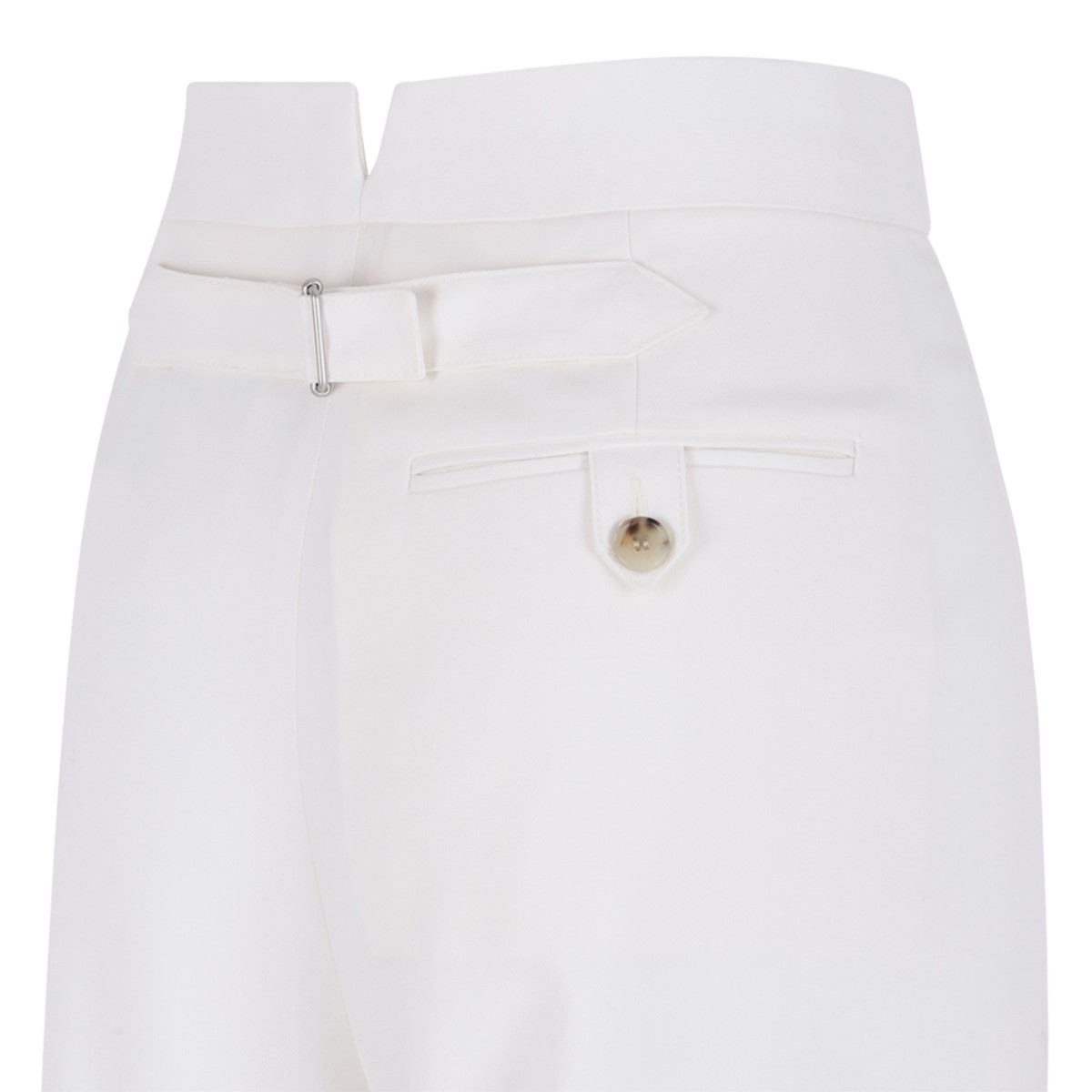 Alexander McQueen White Tailored Wide-Leg Trousers.