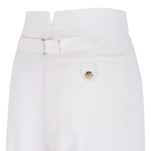 Alexander McQueen White Tailored Wide-Leg Trousers.