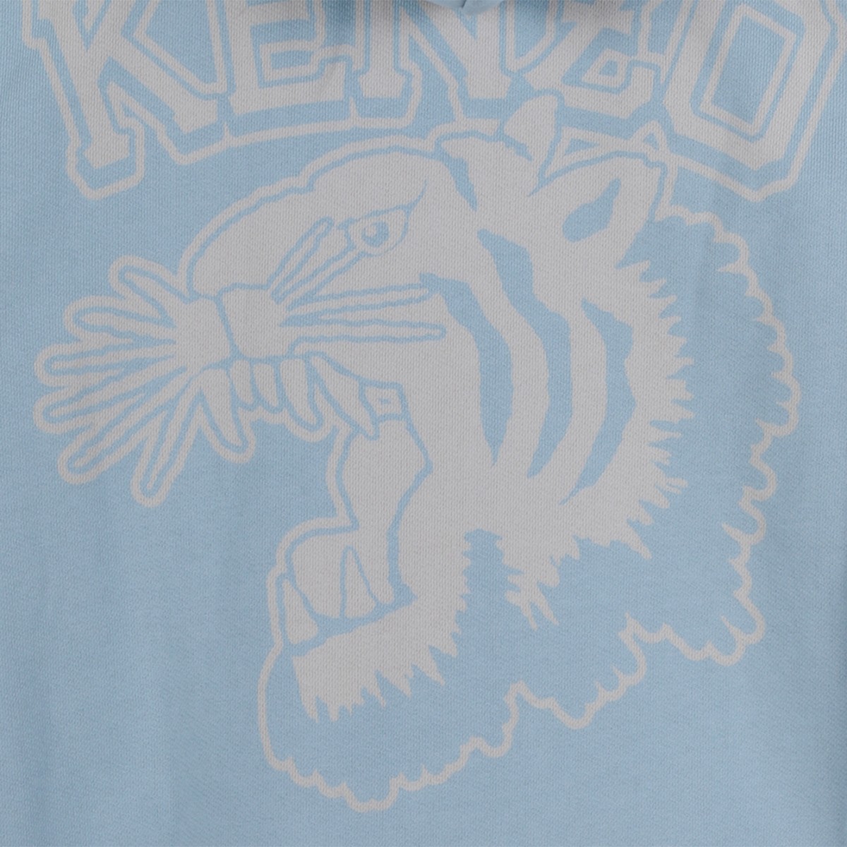 Kenzo Light Blue Cotton Hoodie with Logo Detail. 