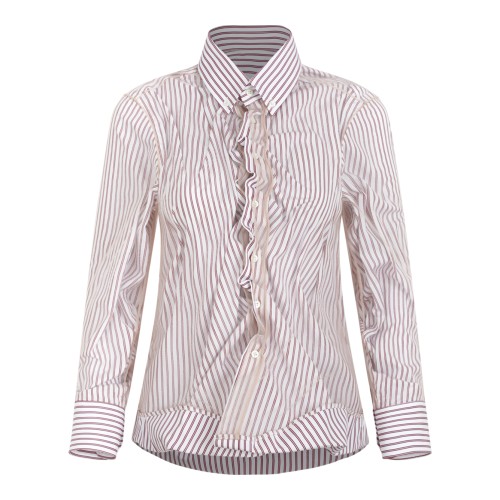 Maison Margiela Striped Ruffle Detail Shirt.  