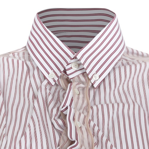 Maison Margiela Striped Ruffle Detail Shirt.  
