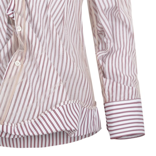 Maison Margiela Striped Ruffle Detail Shirt.  