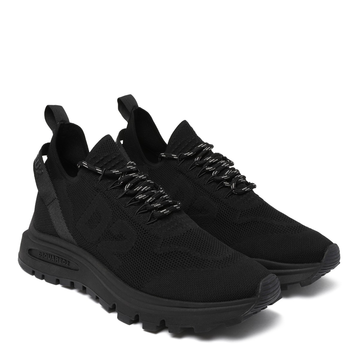 Dsquared2 Black Technical Knit Sneakers.  