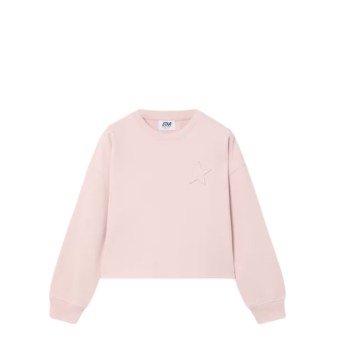 Golden Goose Pink Cotton Sweatshirt with Embroidered Detail. 