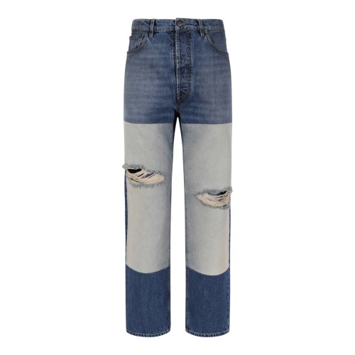 Maison Margiela Two-Tone Distressed Patchwork Jeans.