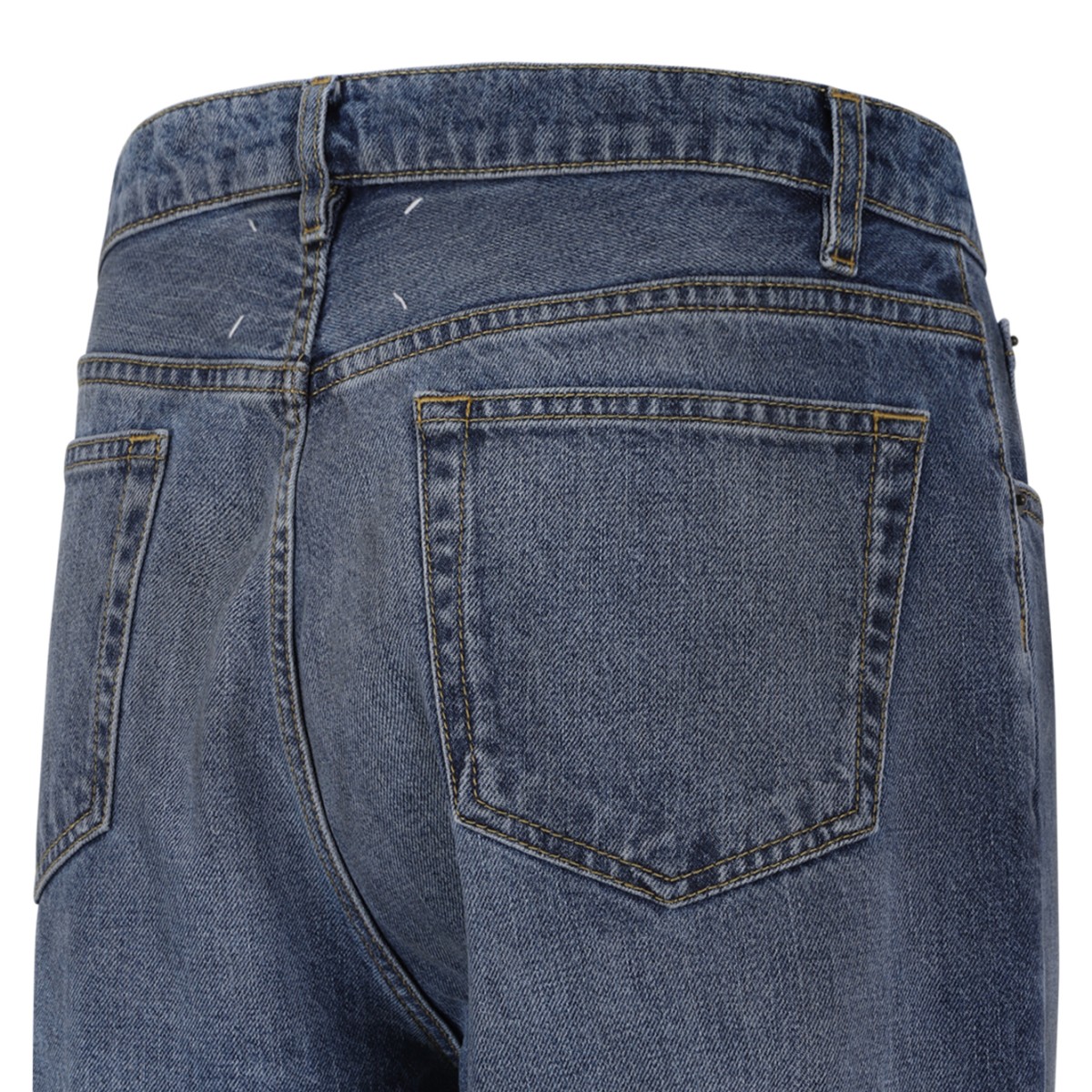 Maison Margiela Two-Tone Distressed Patchwork Jeans.