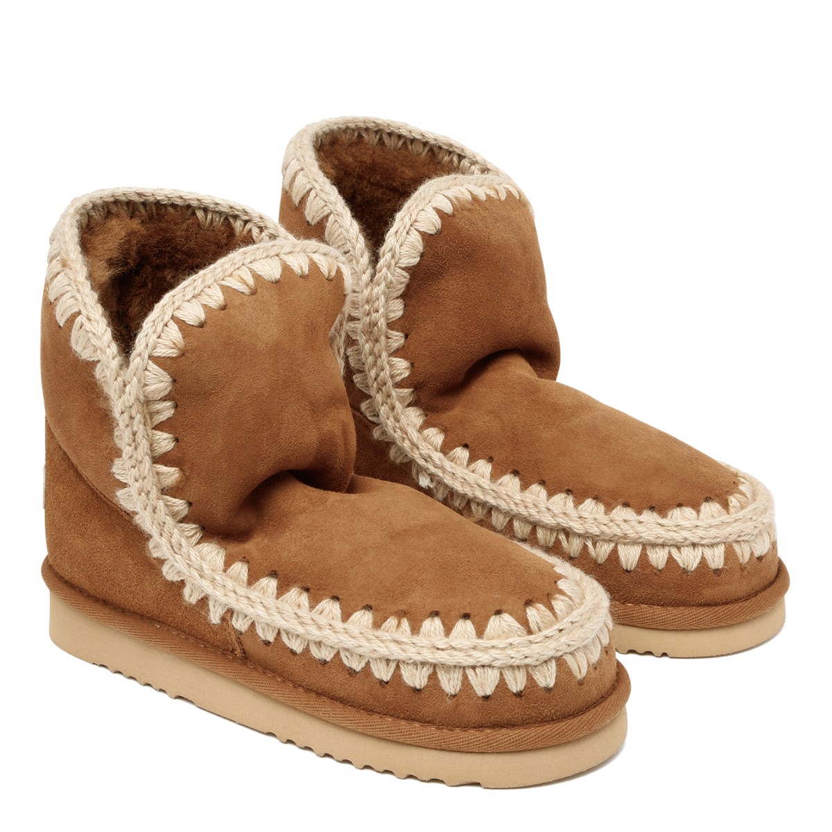 Mou Chestnut Eskimo Sheepskin Ankle Boots.  