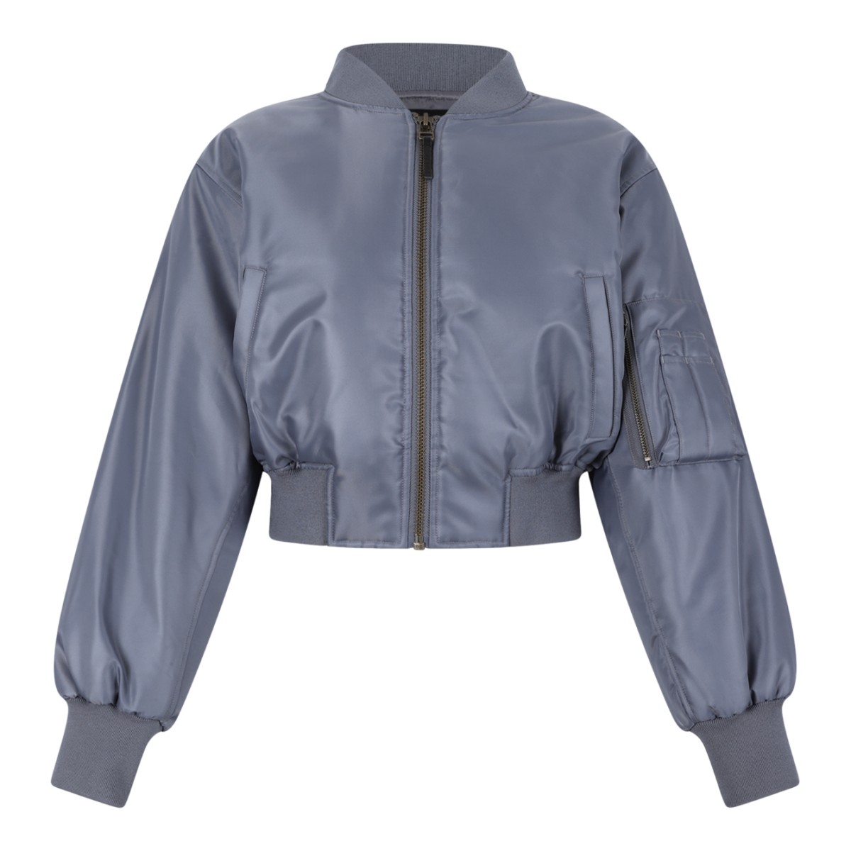 Anine Bing Grey Cropped Bomber Jacket.  