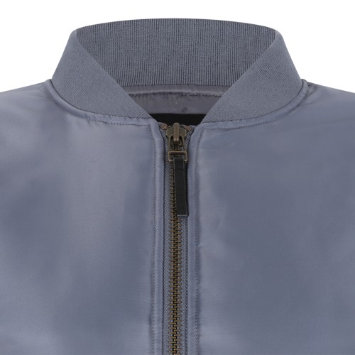 Anine Bing Grey Cropped Bomber Jacket.  