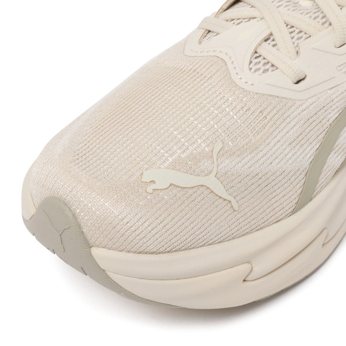 Puma Beige Lightweight Running Sneakers.