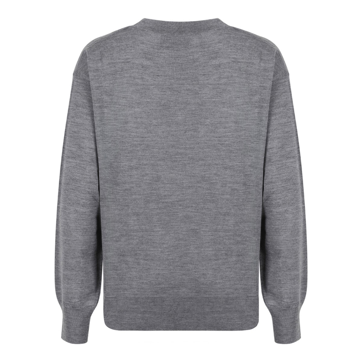 Ami Paris Grey Wool Crewneck Sweater.