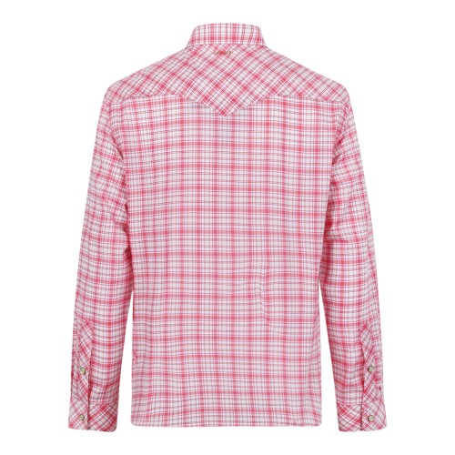 Versace Pink Check Cotton Shirt with Utility Pockets.