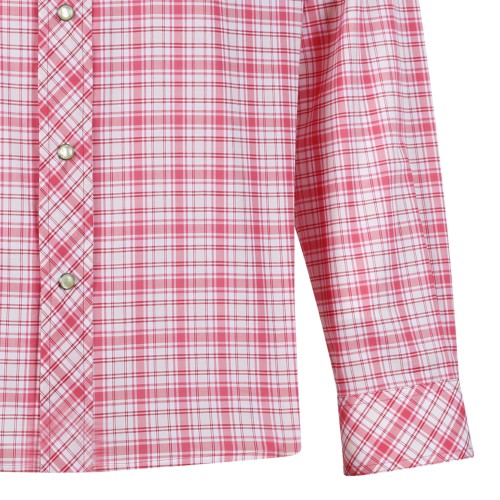 Versace Pink Check Cotton Shirt with Utility Pockets.