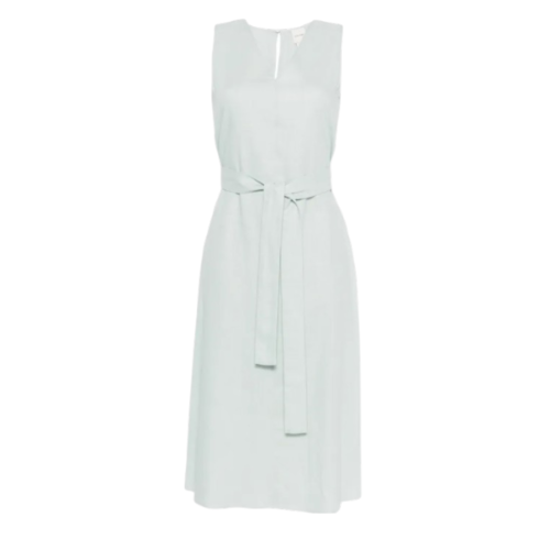 Calvin Klein Light Blue Sleeveless Belted Midi Dress.