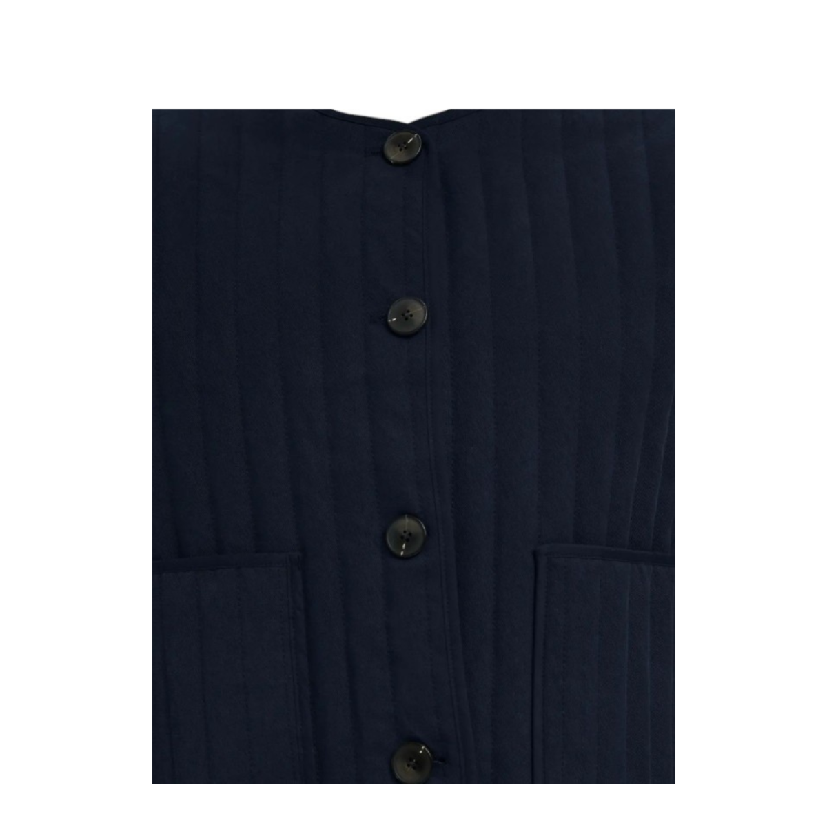 Selected Femme Navy Quilted Cropped Jacket.
