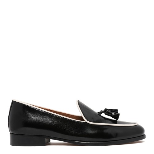 Pollini Black Patent Leather Loafers.