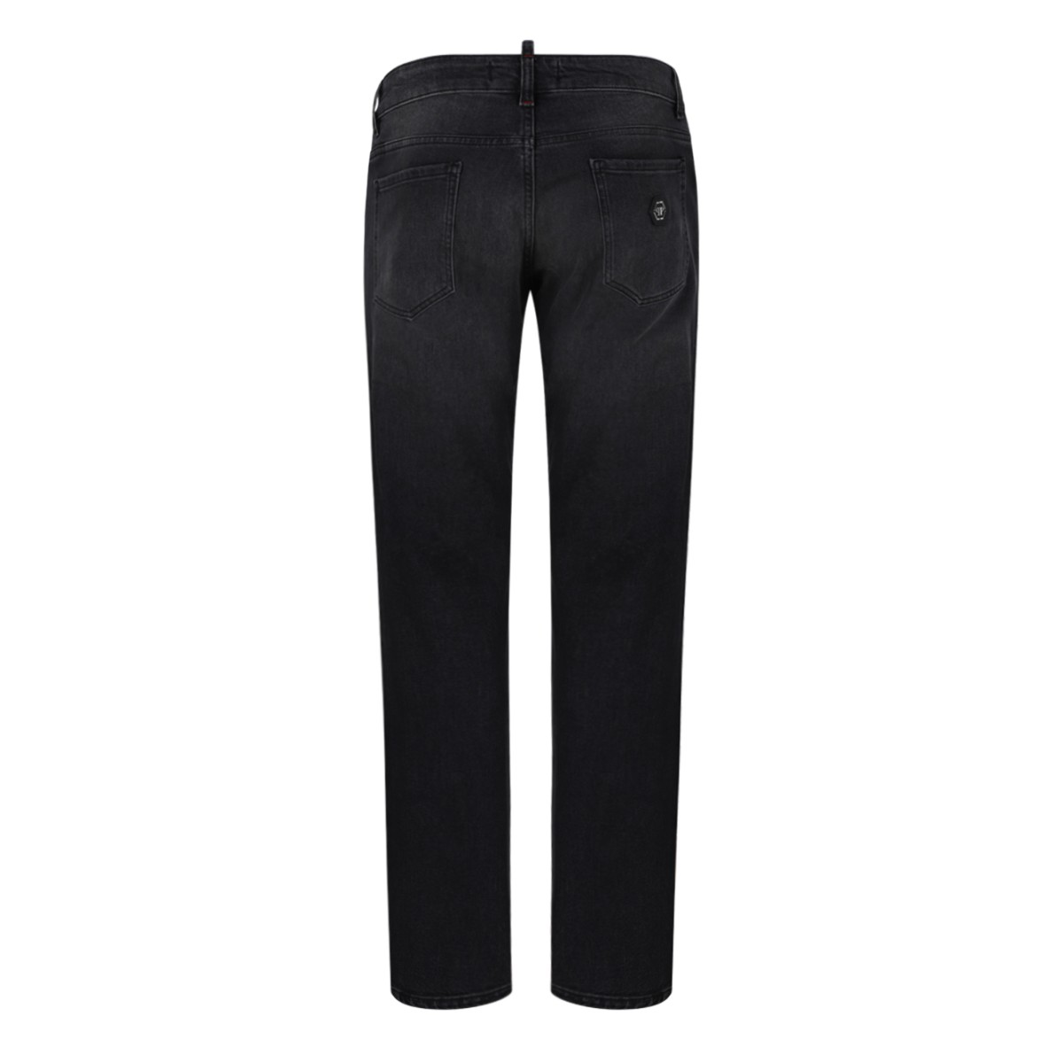 Philipp Plein Black Washed Straight-Leg Jeans.
