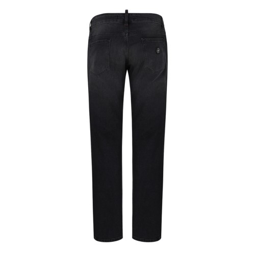 Philipp Plein Black Washed Straight-Leg Jeans.