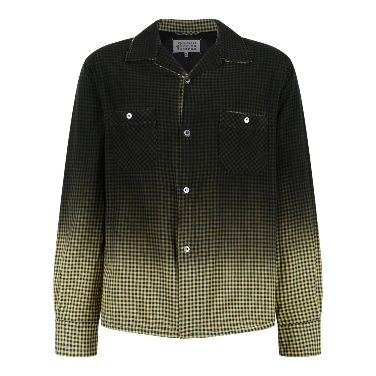 Maison Margiela Gradient Check Button-Down Shirt.
