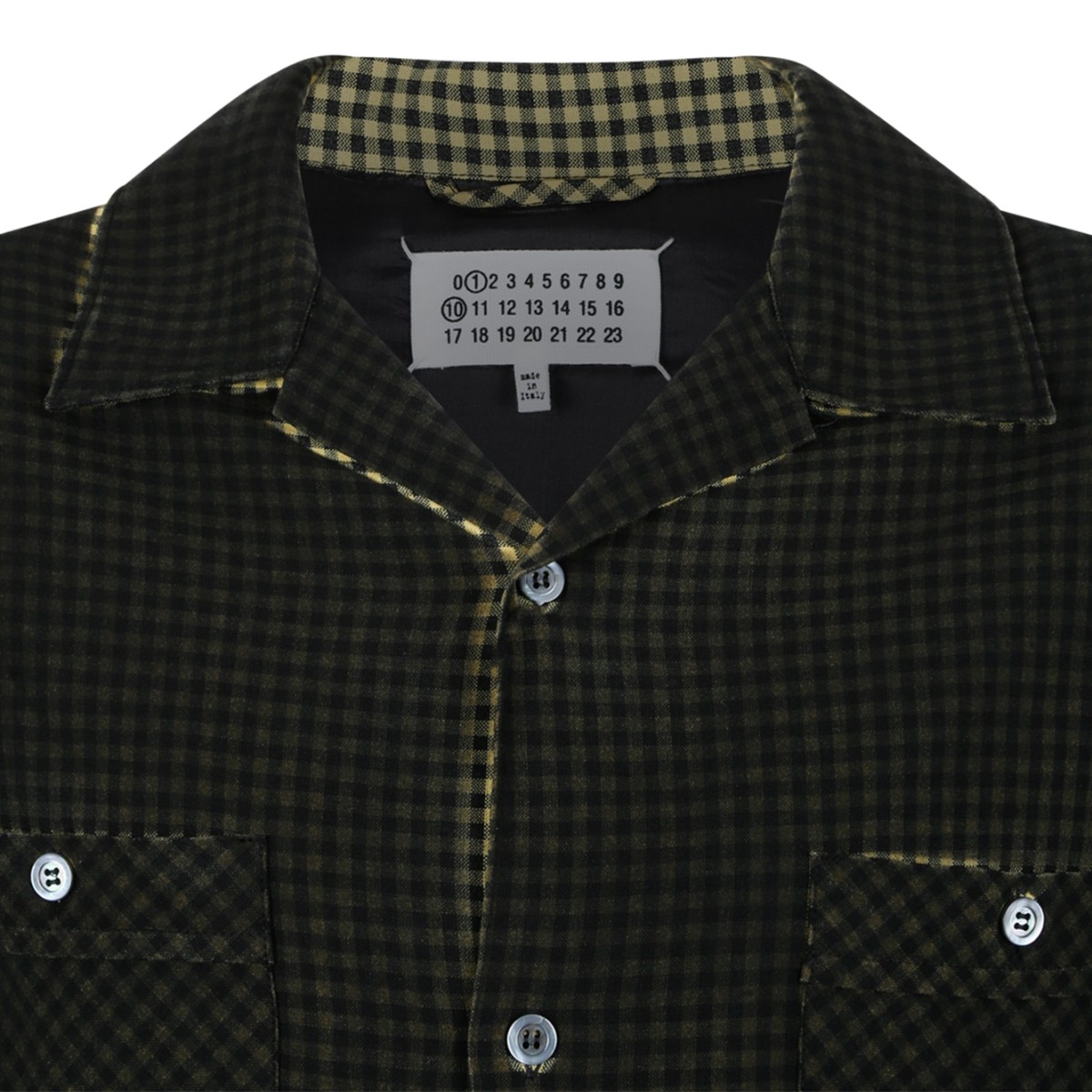 Maison Margiela Gradient Check Button-Down Shirt.