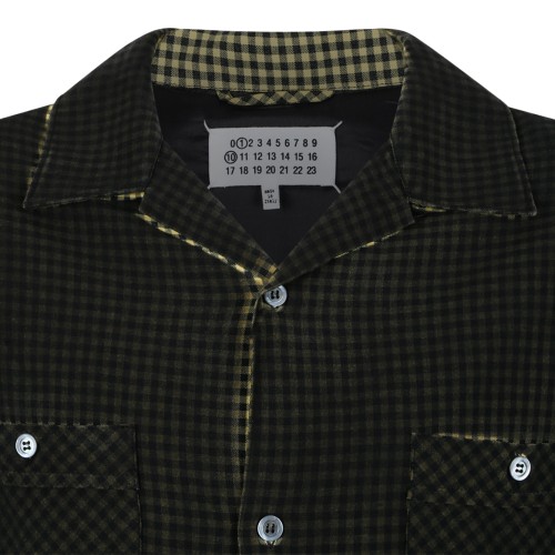 Maison Margiela Gradient Check Button-Down Shirt.