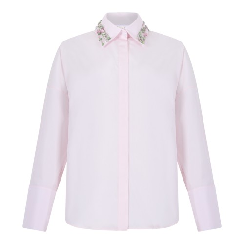 Genny Light Pink Shirt with Embellished Collar.  